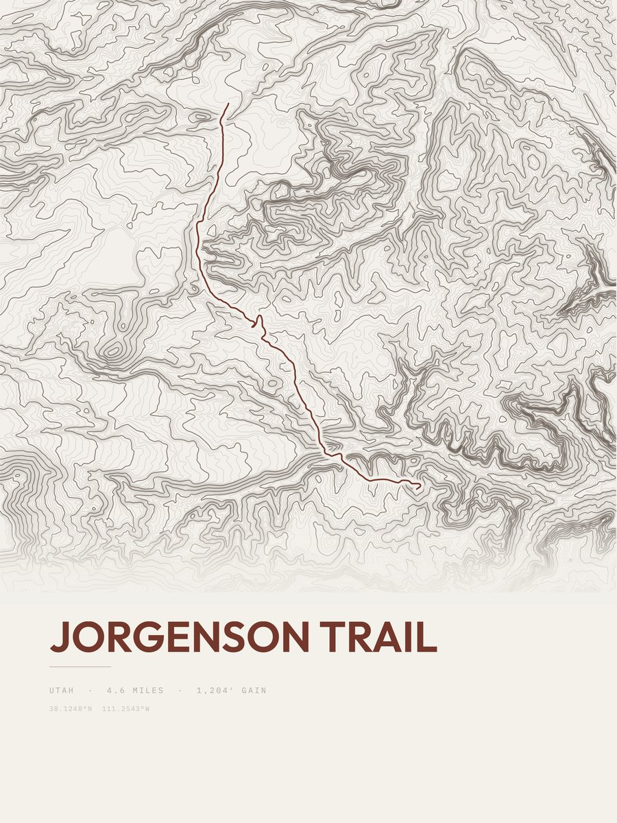 Jorgenson Trail topographic trail print