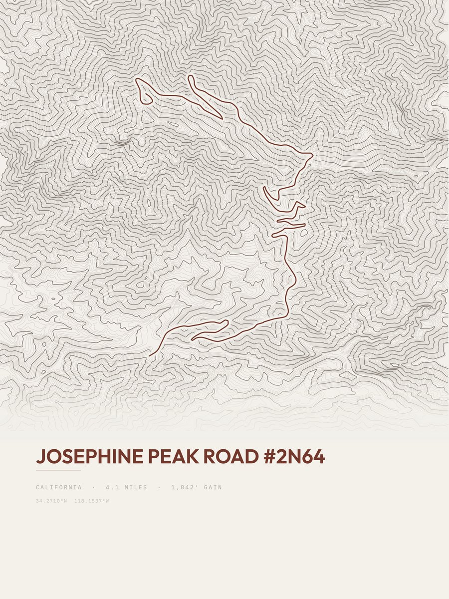 Josephine Peak Road Topographic print