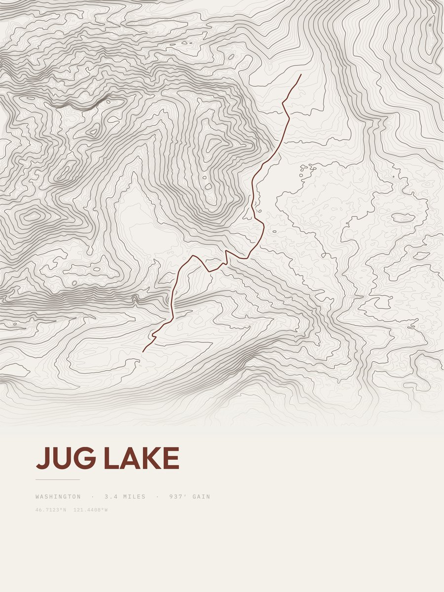 Jug Lake Topographic print