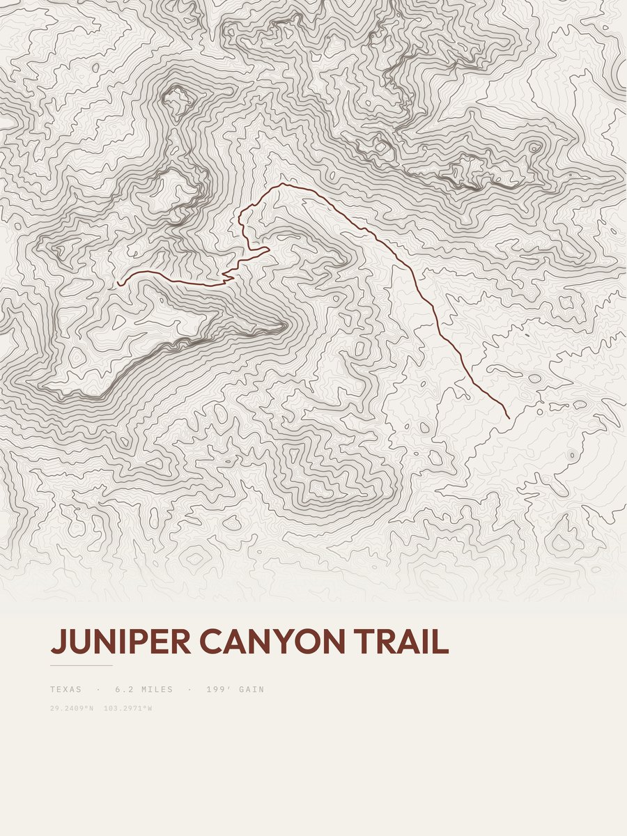 Juniper Canyon Trail Topographic print