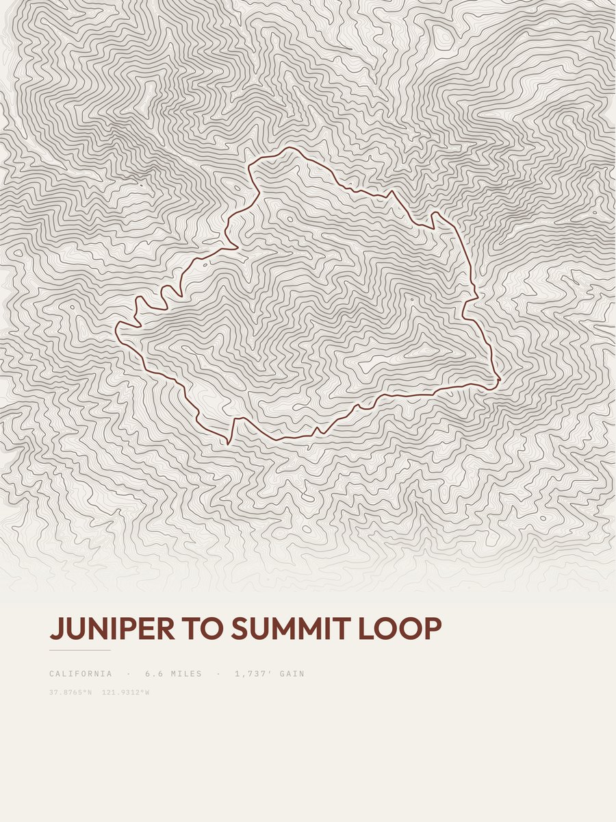 Juniper to Summit Loop Topographic print