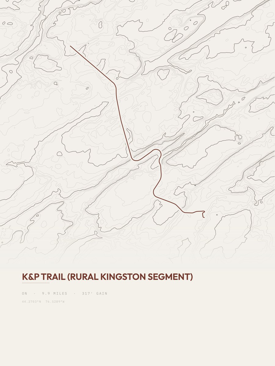 K&P Trail topographic trail print