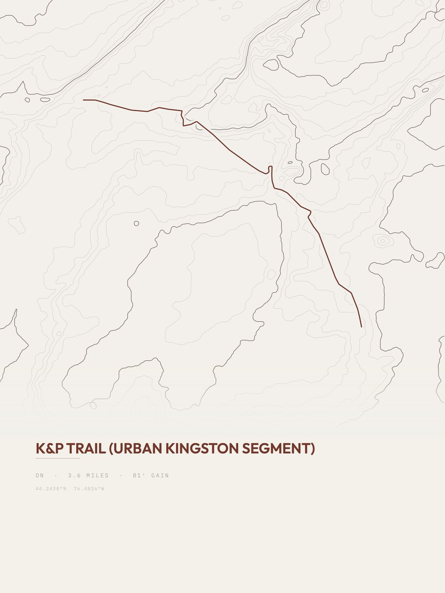 K&P Trail topographic trail print