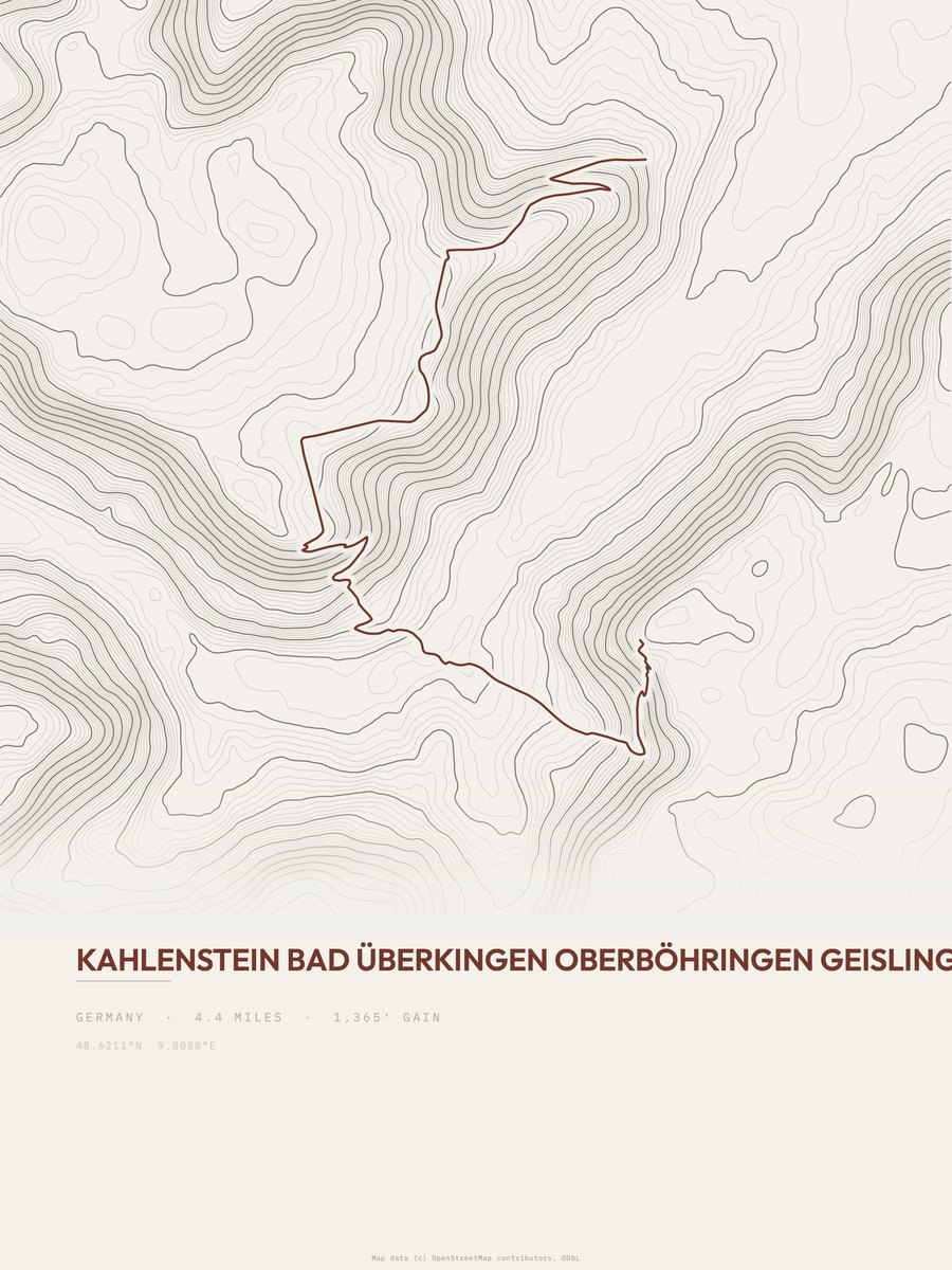 Kahlenstein Bad Überkingen Oberböhringen Geislingen-West Topographic print