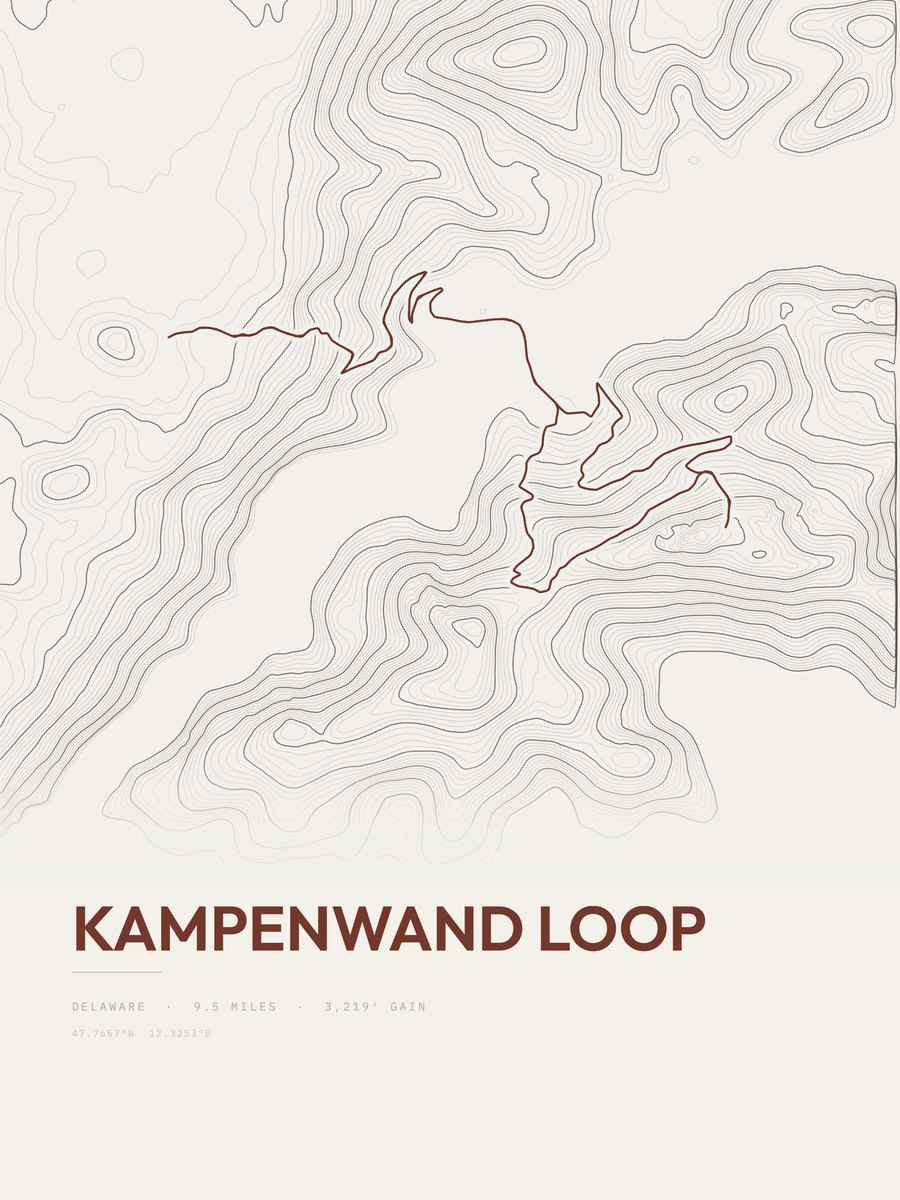 Kampenwand Loop Topographic print