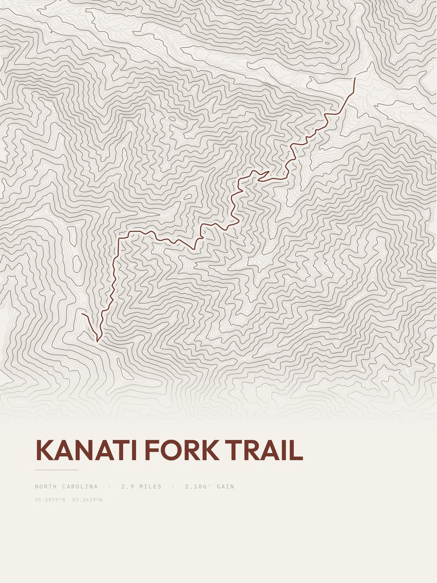 Kanati Fork Trail Topographic print