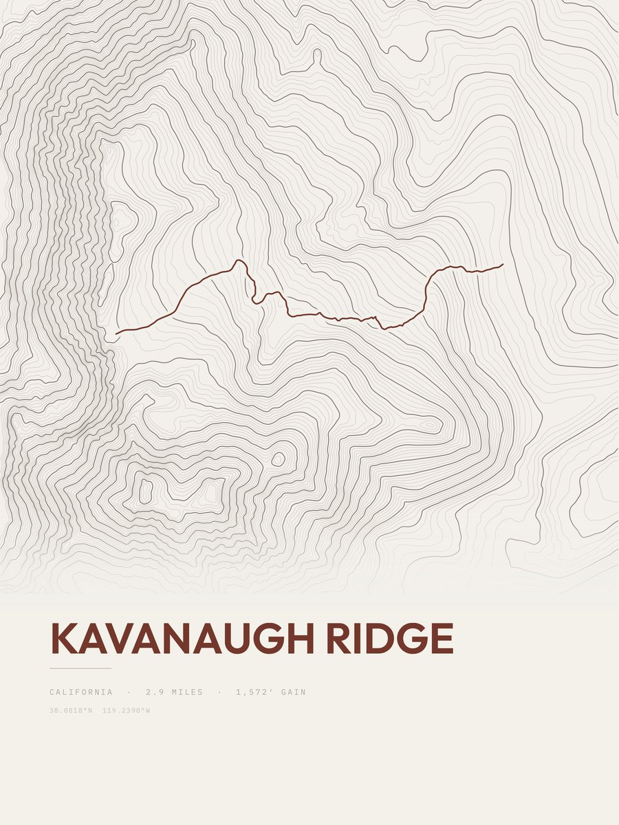 Kavanaugh Ridge Topographic print