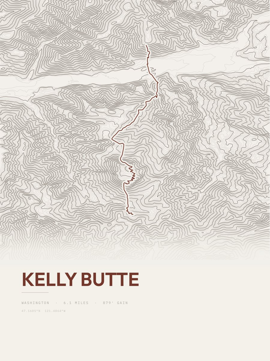 Kelly Butte Topographic print
