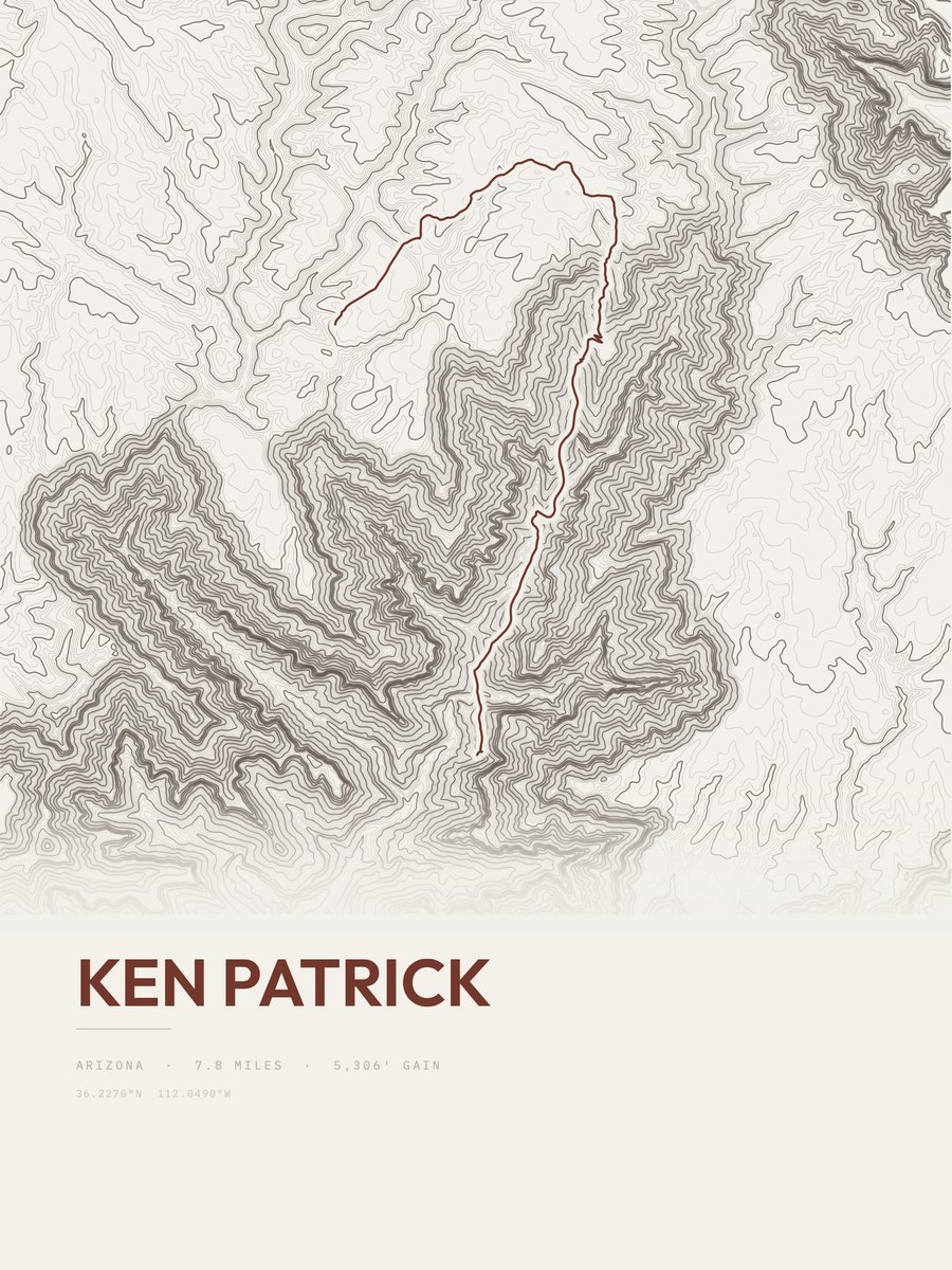 Ken Patrick topographic trail print