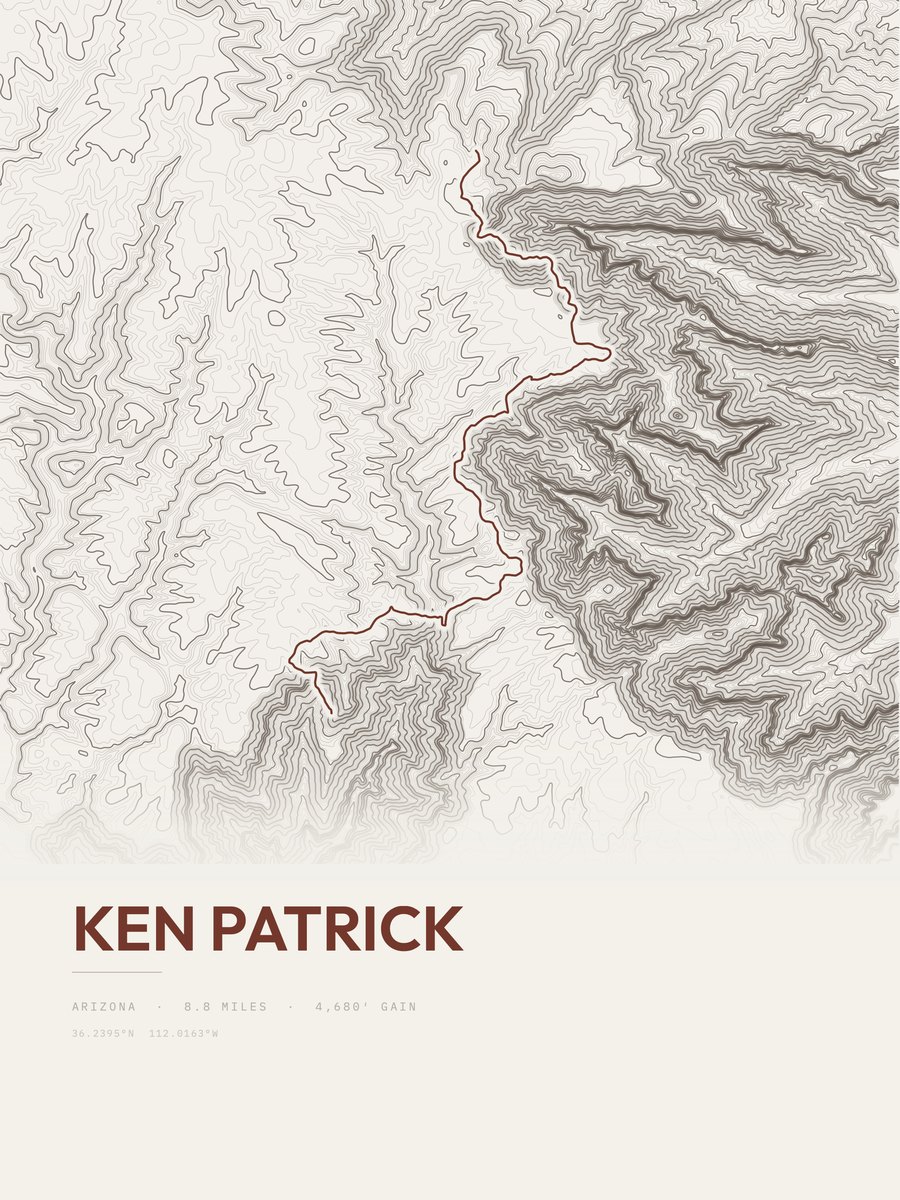 Ken Patrick topographic trail print
