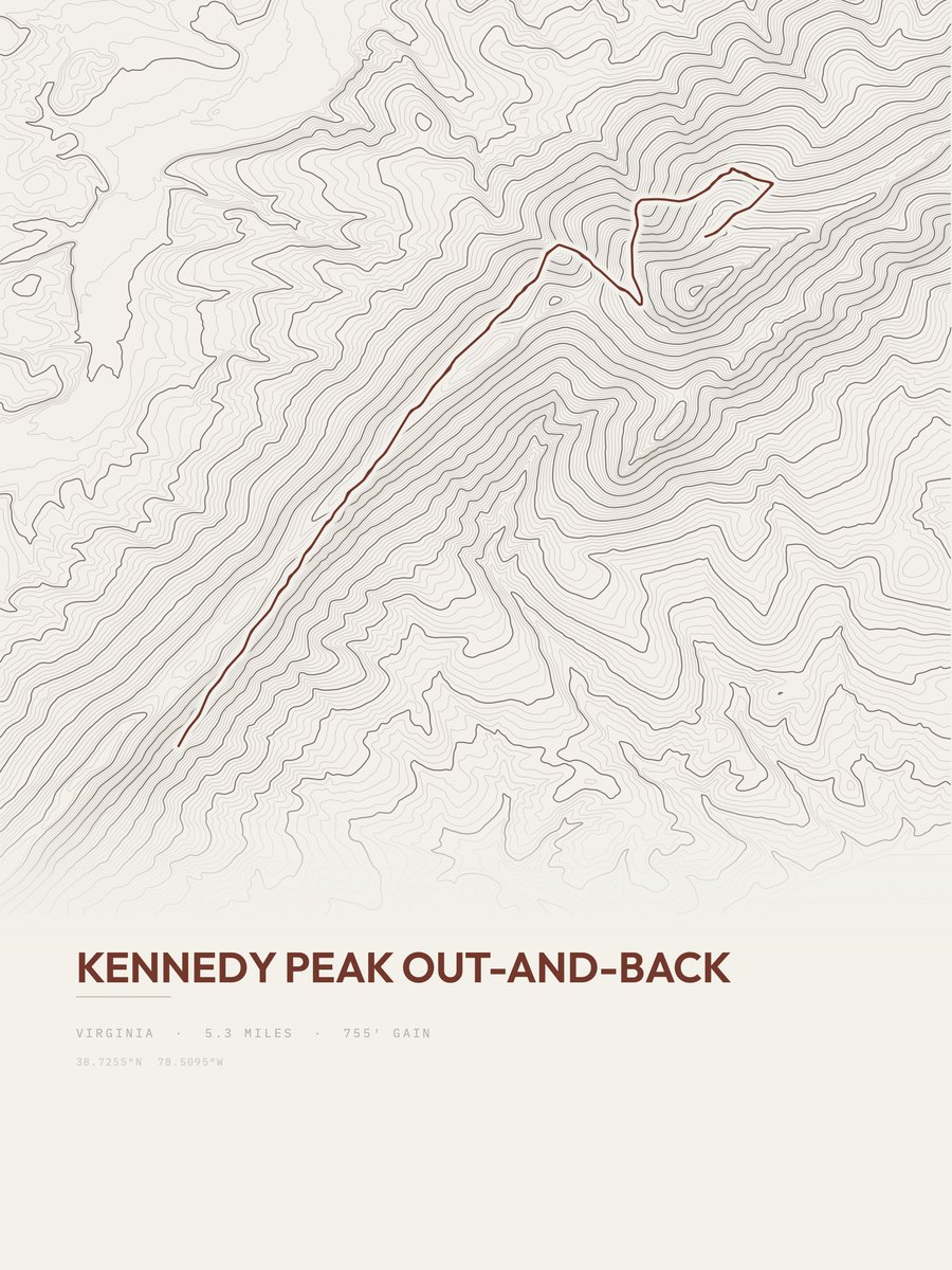 Kennedy Peak topographic trail print