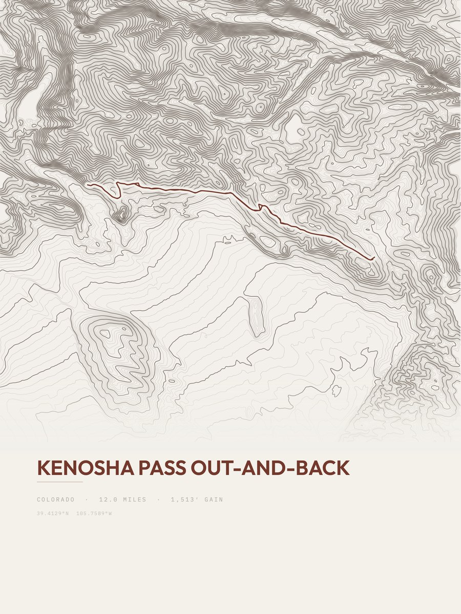 Kenosha Pass topographic trail print