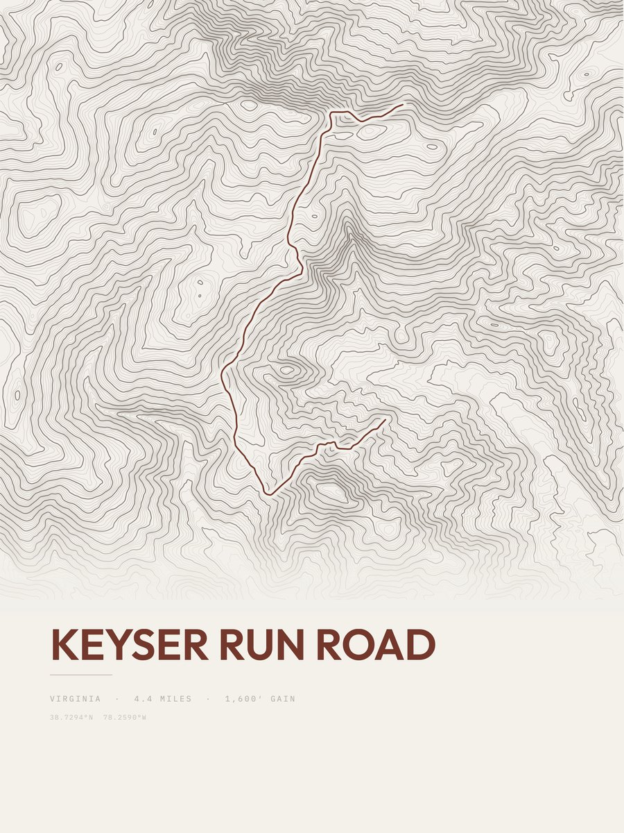 Keyser Run Road Topographic print