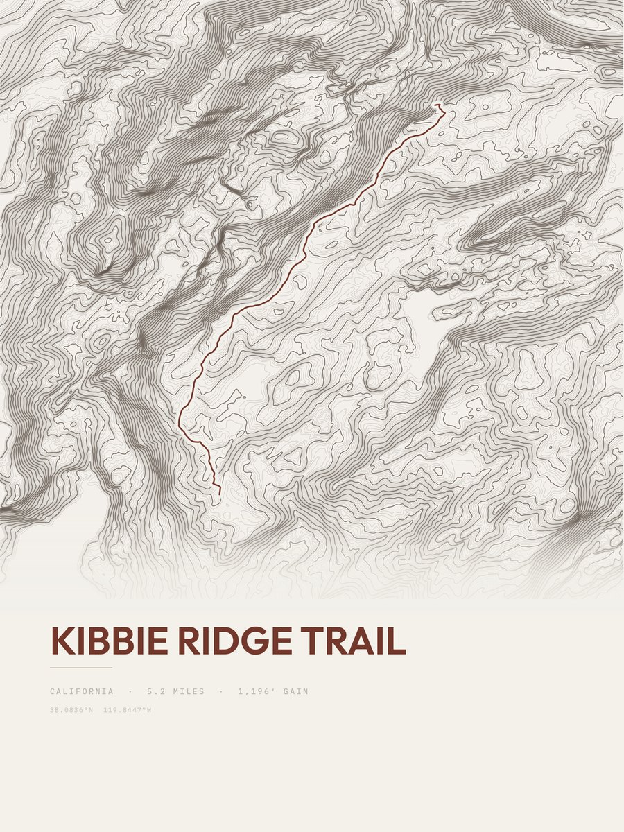 Kibbie Ridge Trail topographic trail print