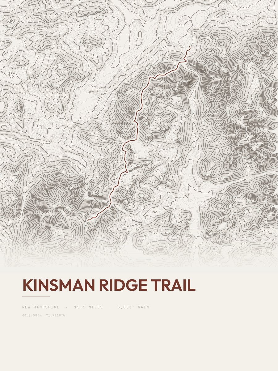 Kinsman Ridge Trail Topographic print