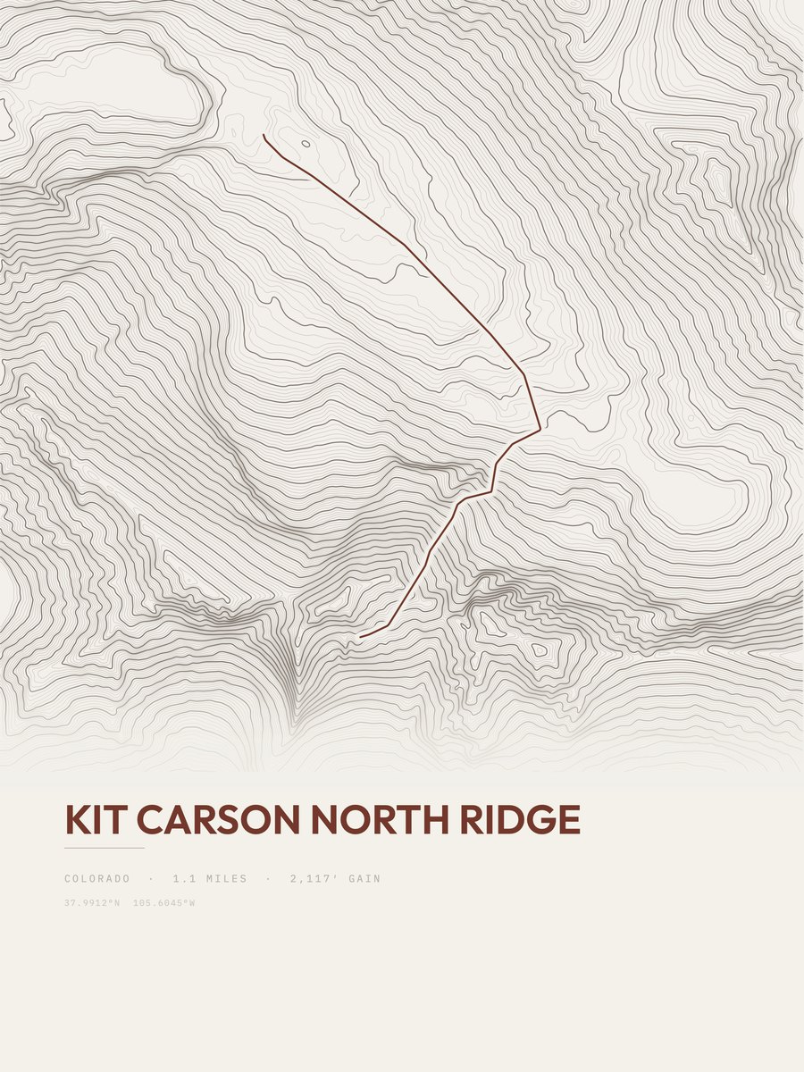 Kit Carson North Ridge Topographic print