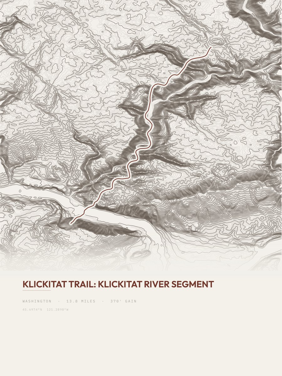 Klickitat Trail Topographic print
