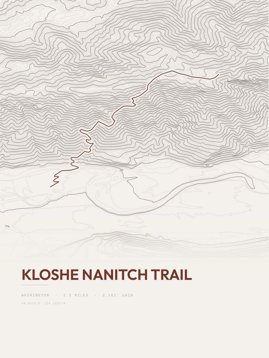 Kloshe Nanitch Trail topographic trail print