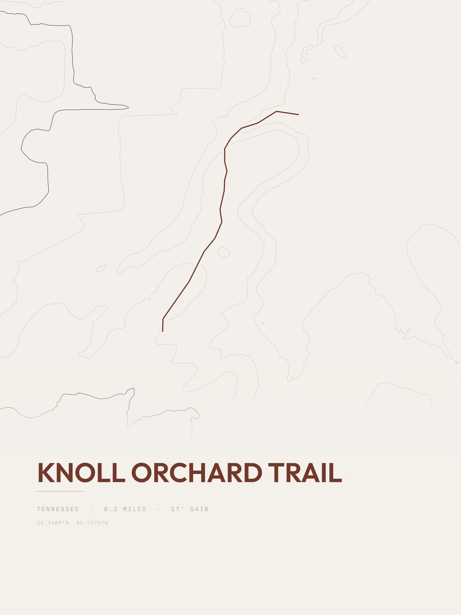 Knoll Orchard Trail Topographic print