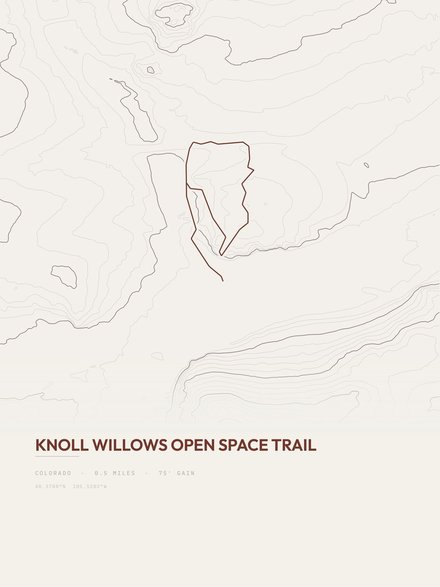 Knoll Willows Open Space Trail Topographic print
