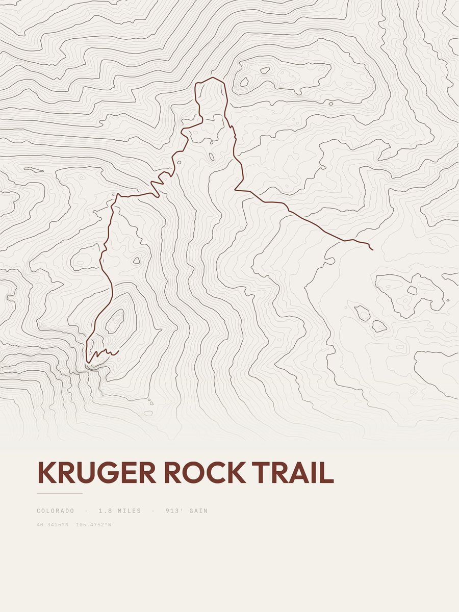Kruger Rock Trail Topographic print