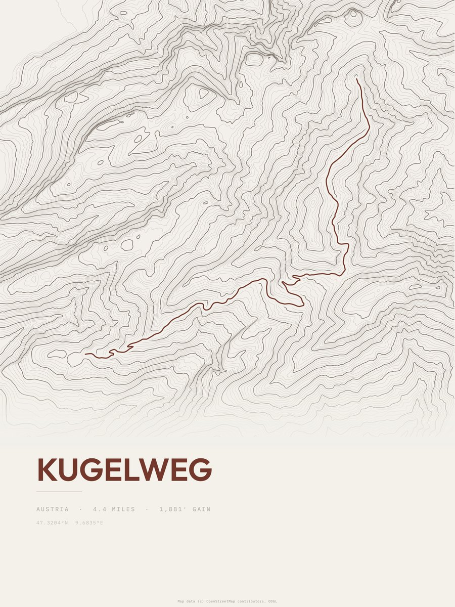 Kugelweg Topographic print