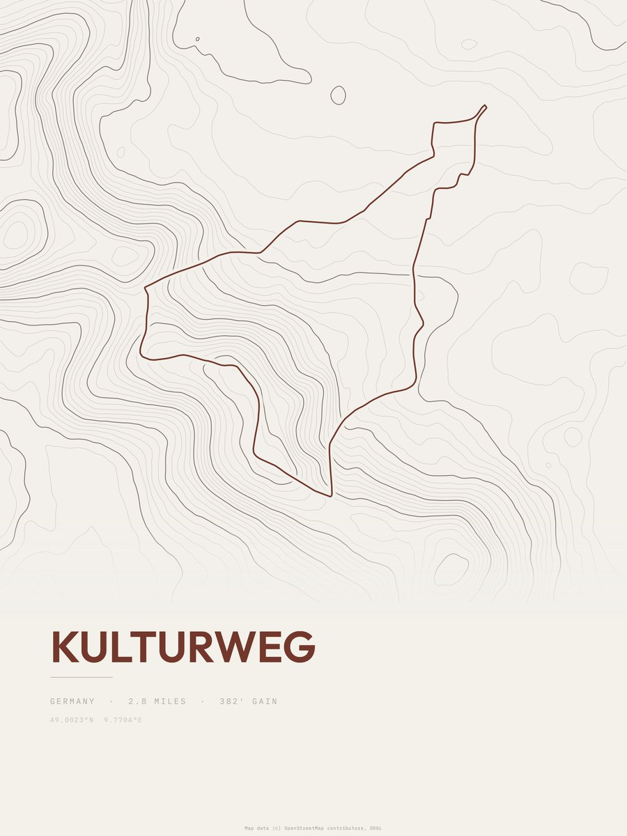 Kulturweg Topographic print