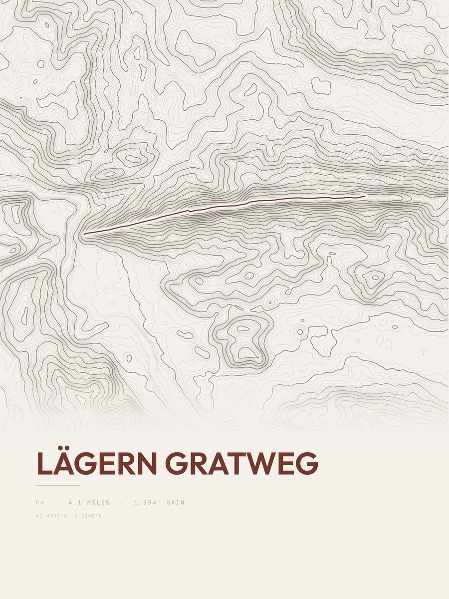 Lägern Gratweg Topographic print