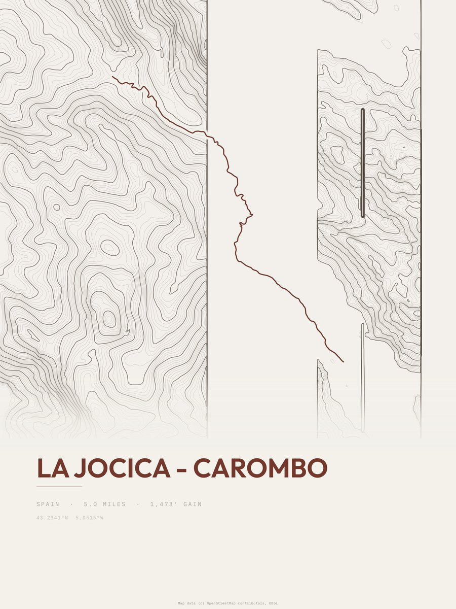 La Jocica - Carombo Topographic print