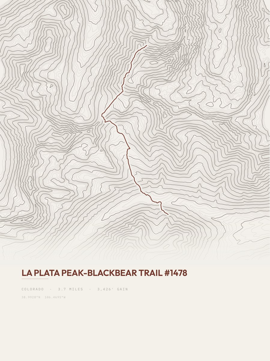 La Plata Peak-Blackbear Trail Topographic print