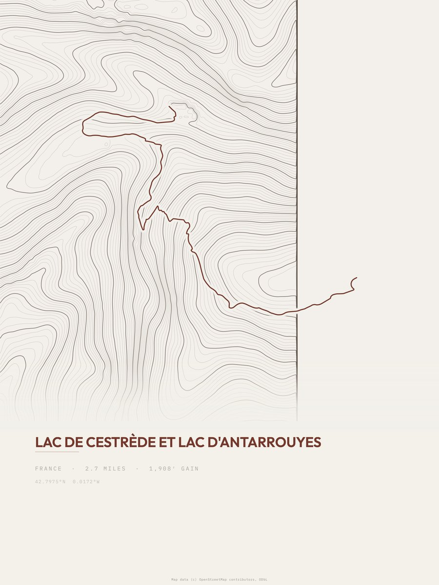 Lac de Cestrède Topographic print