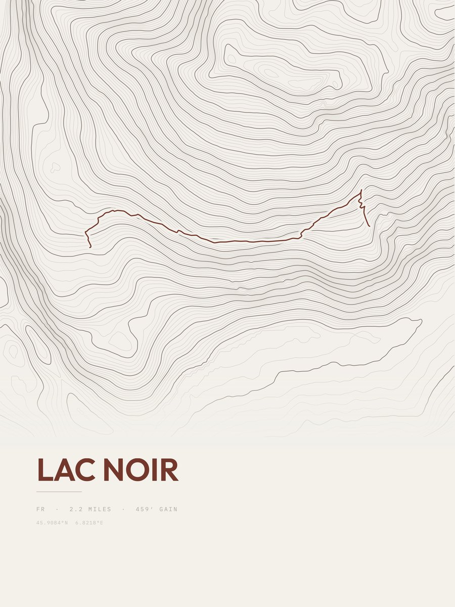 Lac Noir topographic trail print