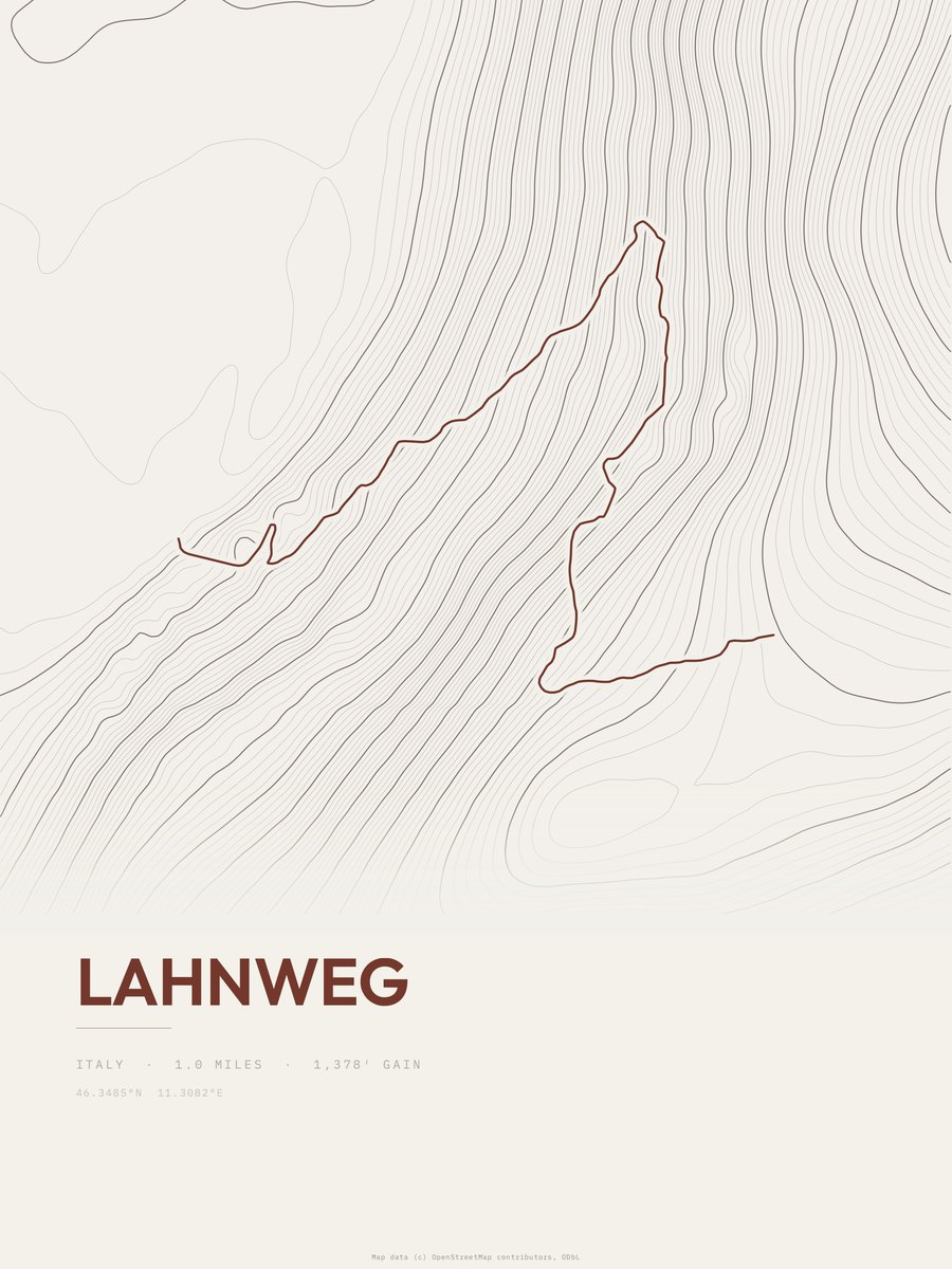 Lahnweg Topographic print