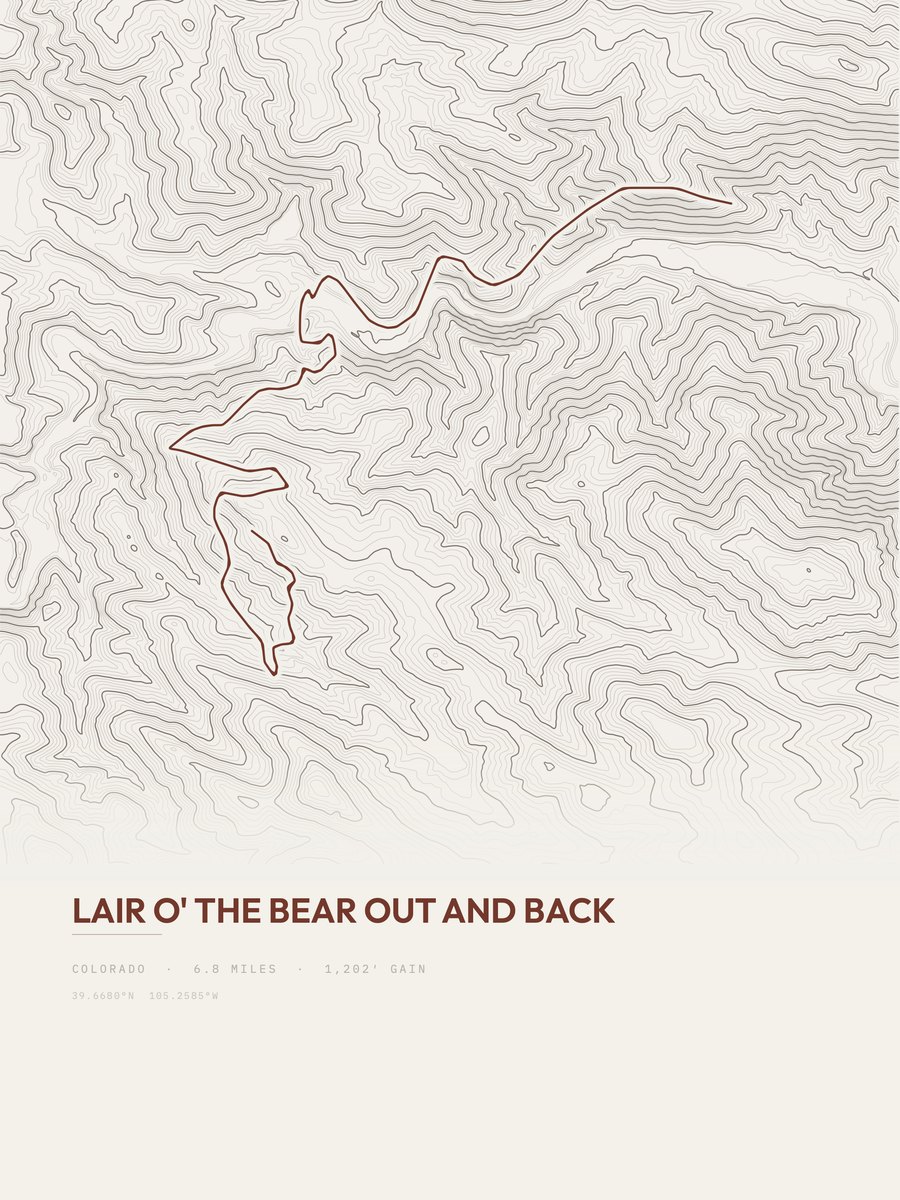 Lair o' the Bear topographic trail print
