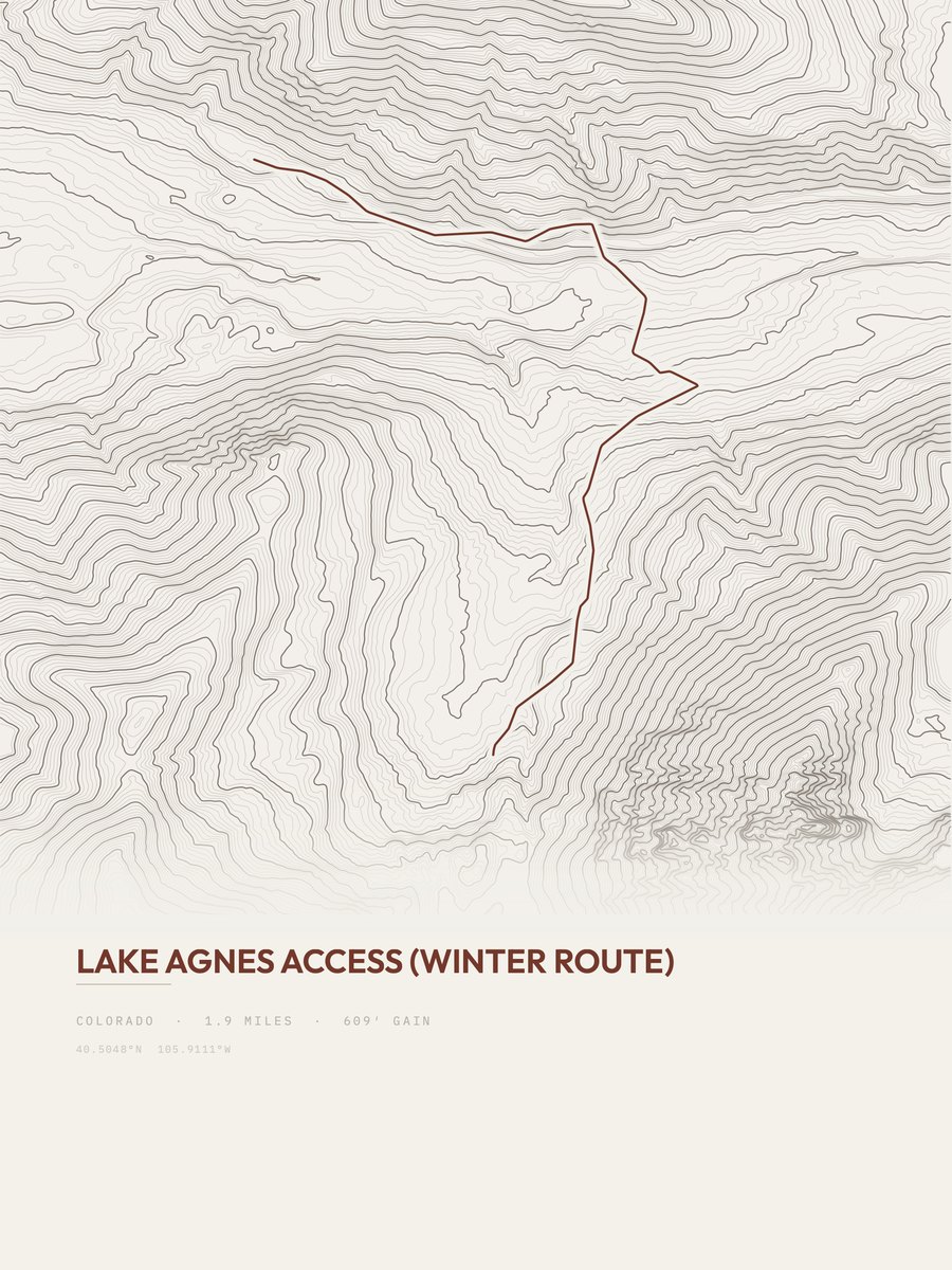 Lake Agnes Access (Winter Route) Topographic print
