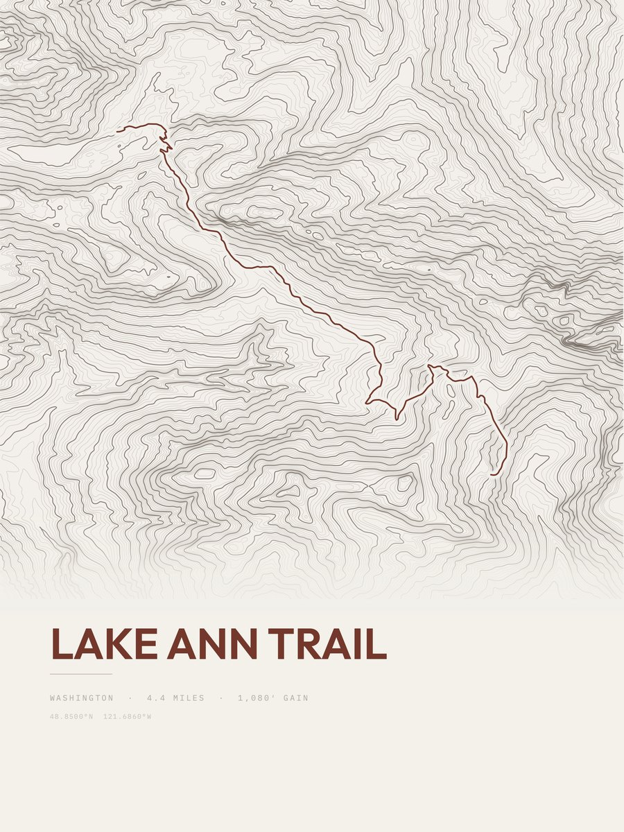 Lake Ann Trail topographic trail print