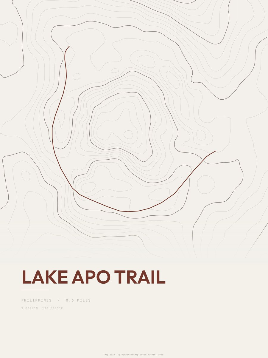 Lake Apo Trail Topographic print