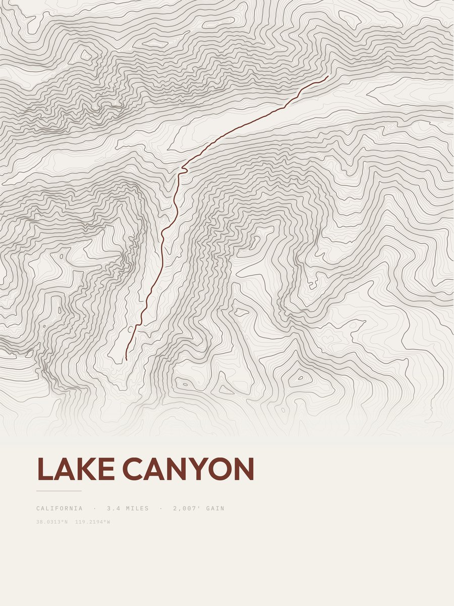 Lake Canyon Topographic print