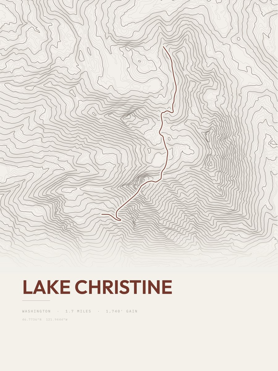 Lake Christine Topographic print