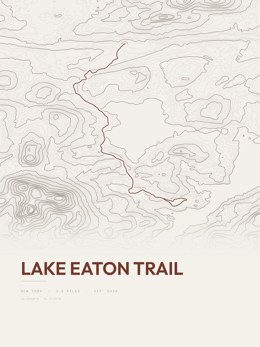 Lake Eaton Trail Topographic print
