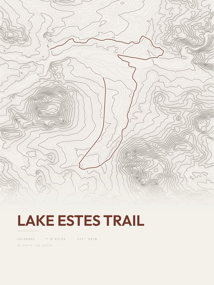 Lake Estes Trail Topographic print