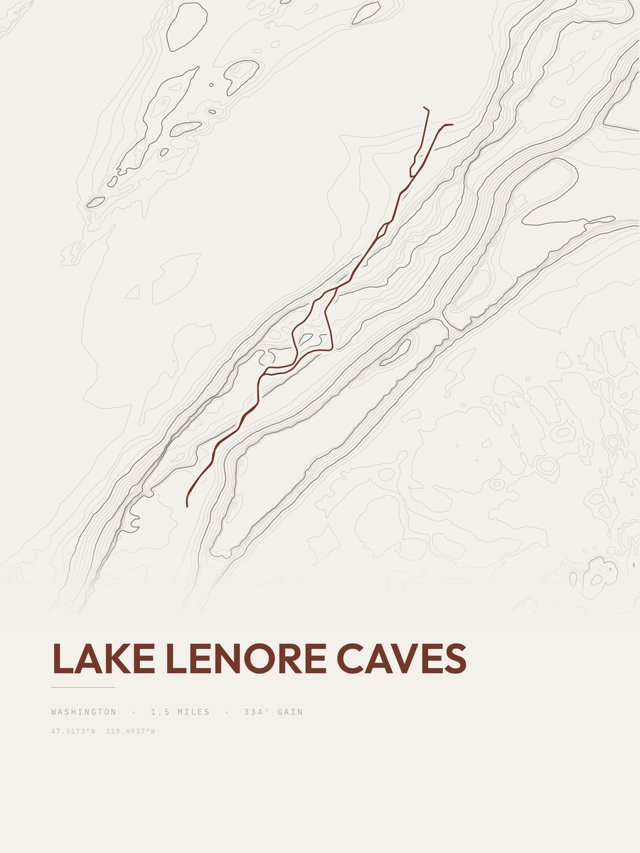 Lake Lenore Caves Topographic print