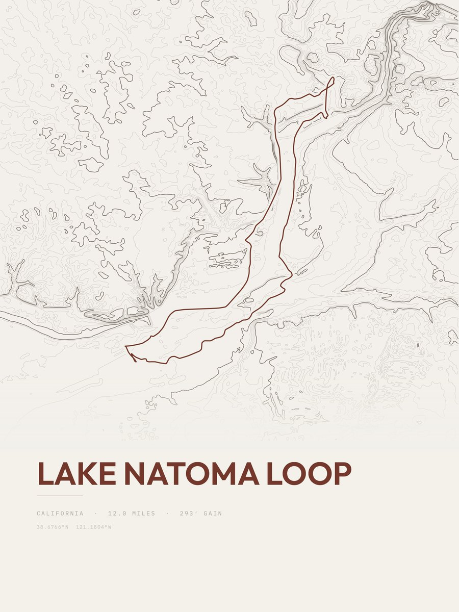 Lake Natoma Loop Topographic print