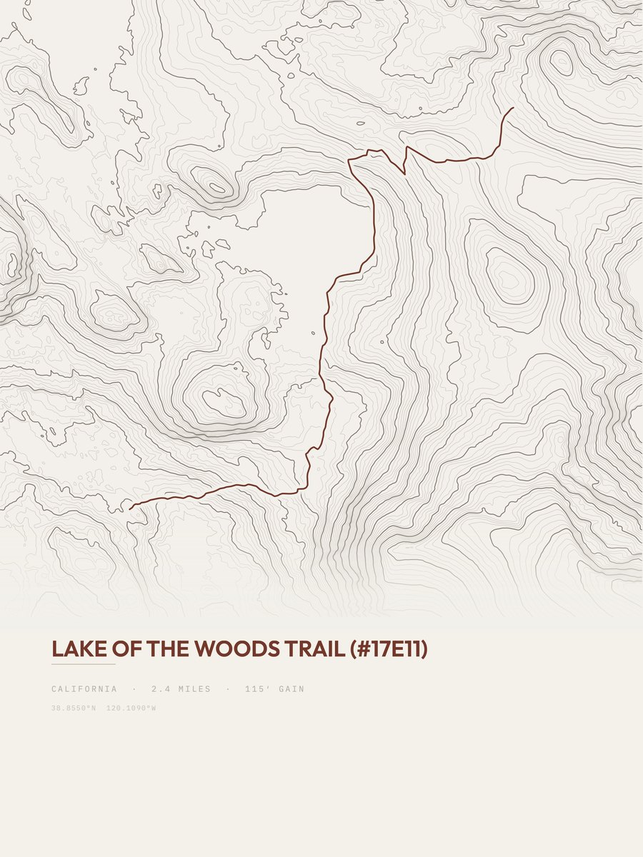Lake of the Woods Trail Topographic print