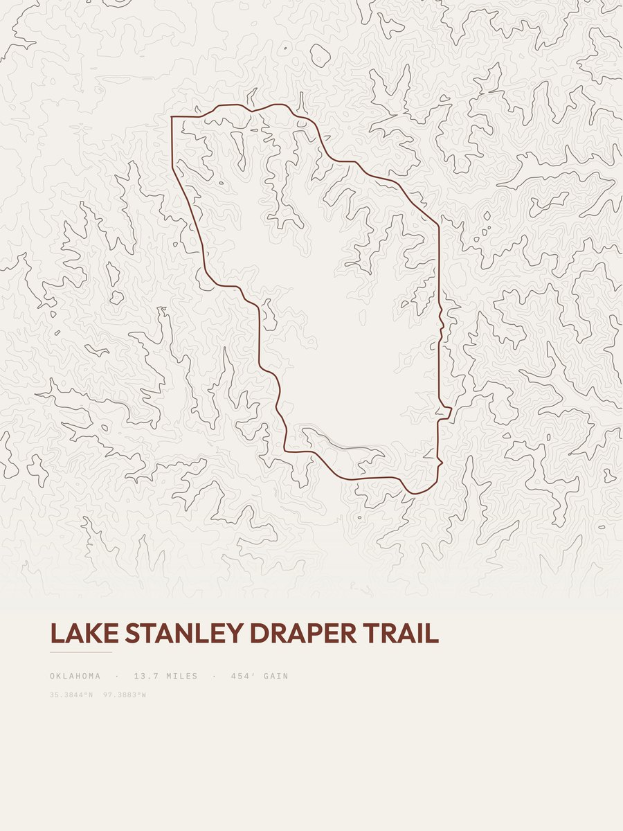 Lake Stanley Draper Trail topographic trail print