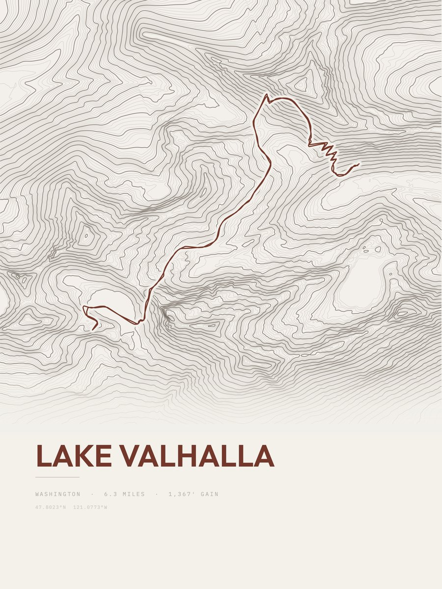 Lake Valhalla Topographic print