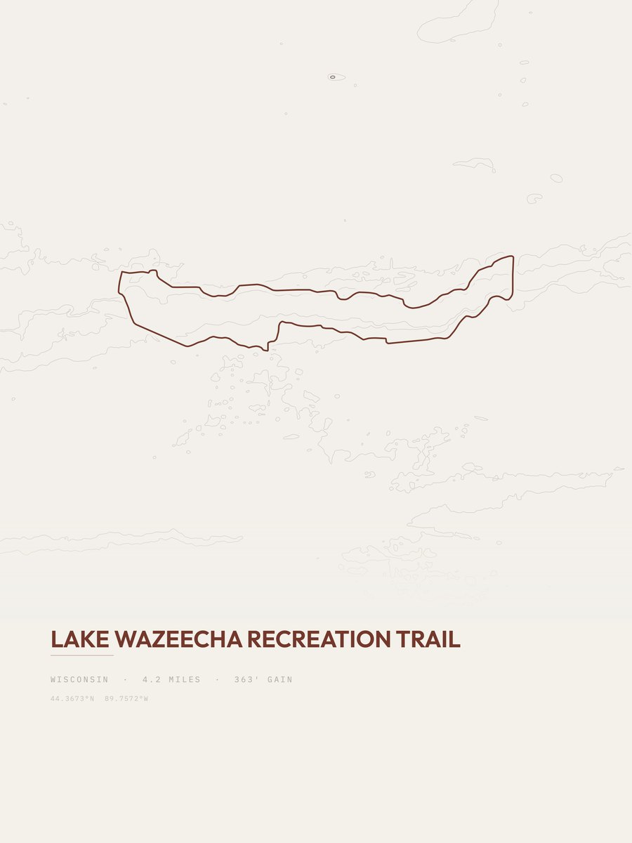 Lake Wazeecha Recreation Trail Topographic print