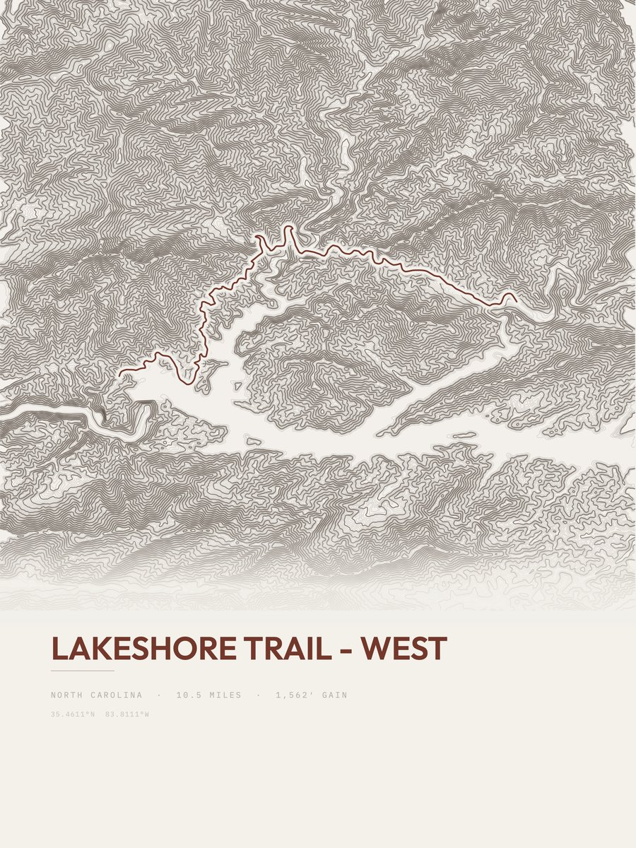 Lakeshore Trail - West Topographic print
