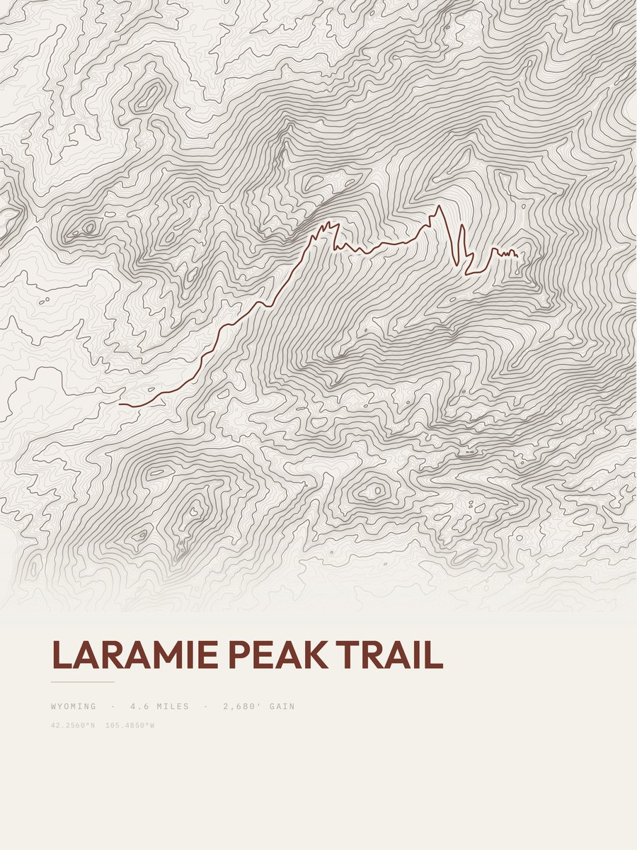 Laramie Peak Trail Topographic print