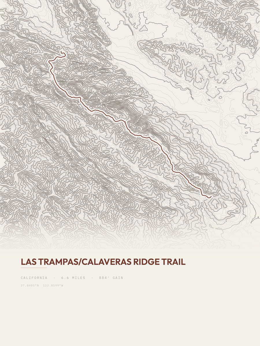 Las Trampas Topographic print